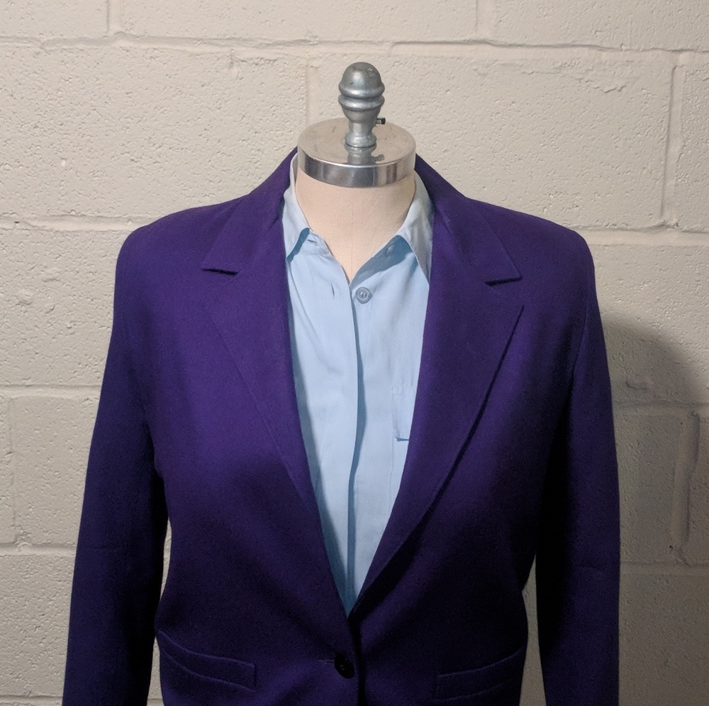 💯% wool vintage purple suit - Picture 2 of 8